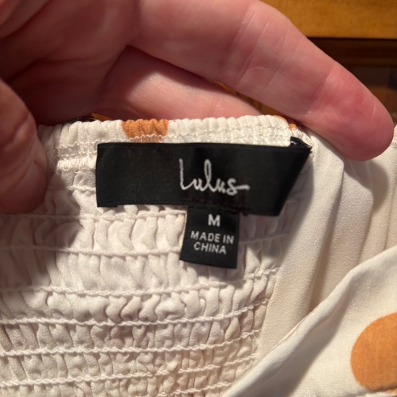 Lulus Ready To Treat White Polka Dot Tie Strap Bustier Midi Dress Medium NWT - Picture 4 of 7